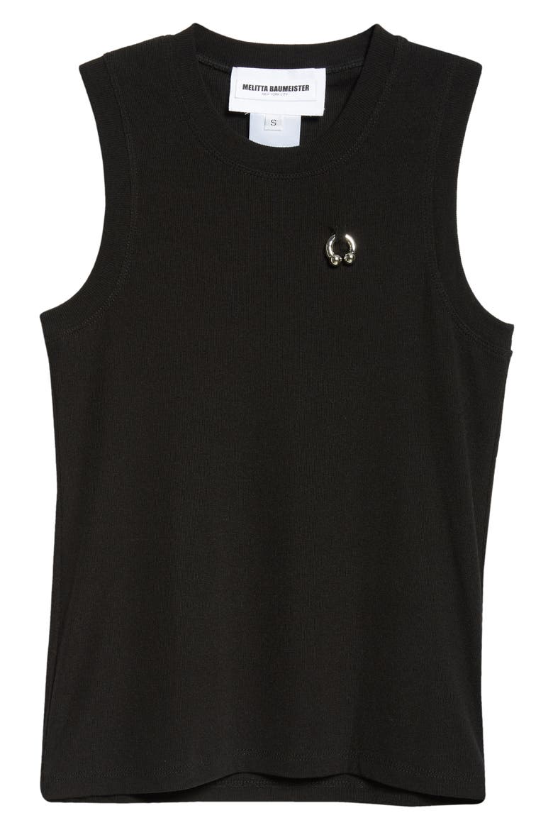 Pierced Cotton Rib Tank, Alternate, color, BLACK DRY COTTON JERSEY