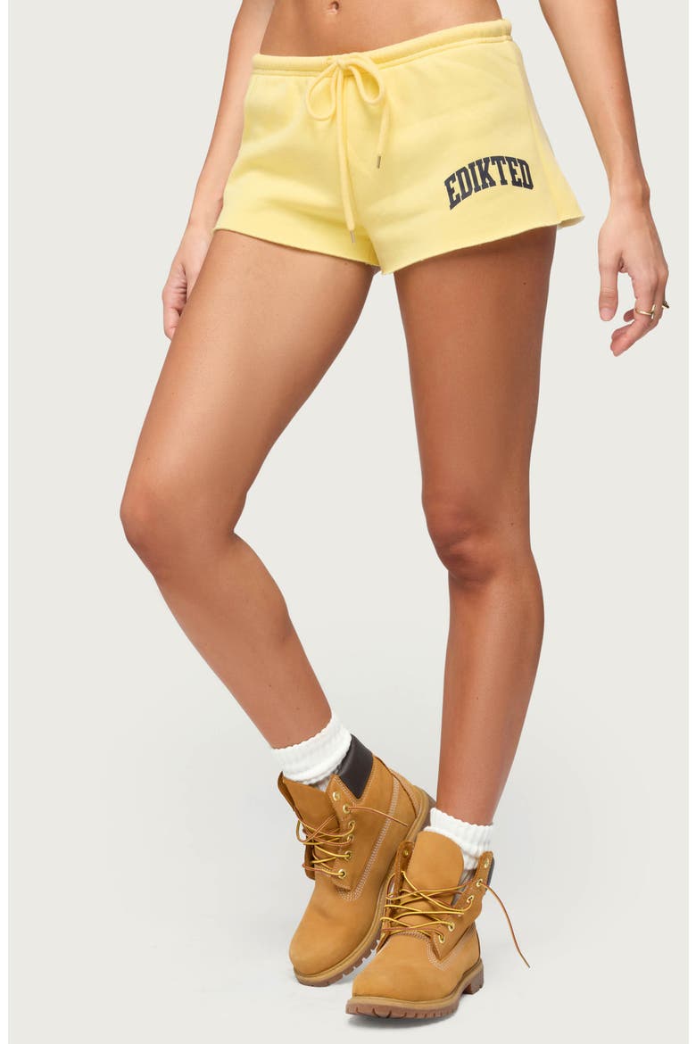 Sporty Babe Drawstring Micro Shorts, Alternate, color, YELLOW