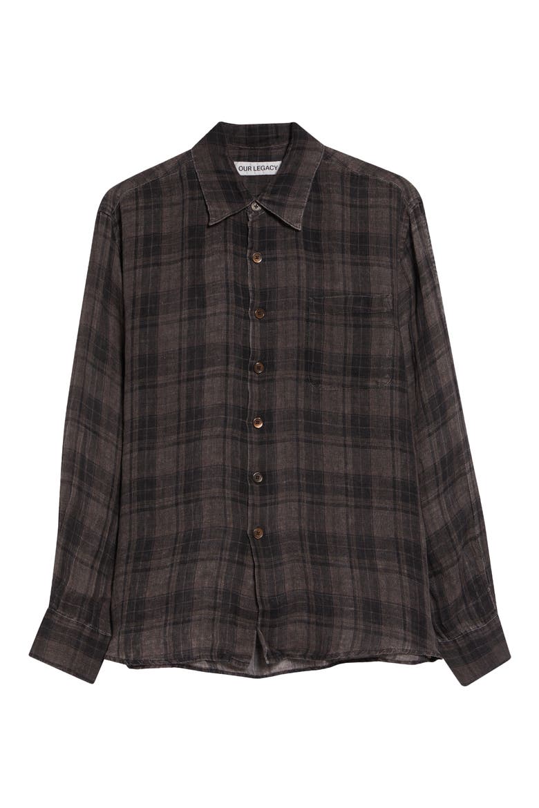 Above Check Linen Button-Up Shirt, Alternate, color, PENUMBRA CHECK SHEERCOAT LINEN