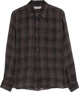 OUR LEGACY Above Check Linen Button-Up Shirt