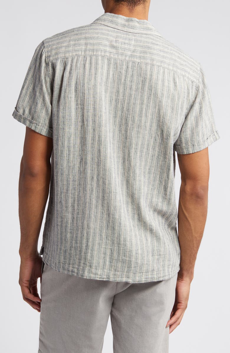 Rails Waimea Stripe Short Sleeve Linen Blend Camp Shirt, Alternate, color,