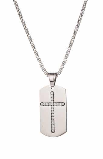 EYE CANDY LOS ANGELES Men's Samuel Cross Dogtag Pendant Necklace