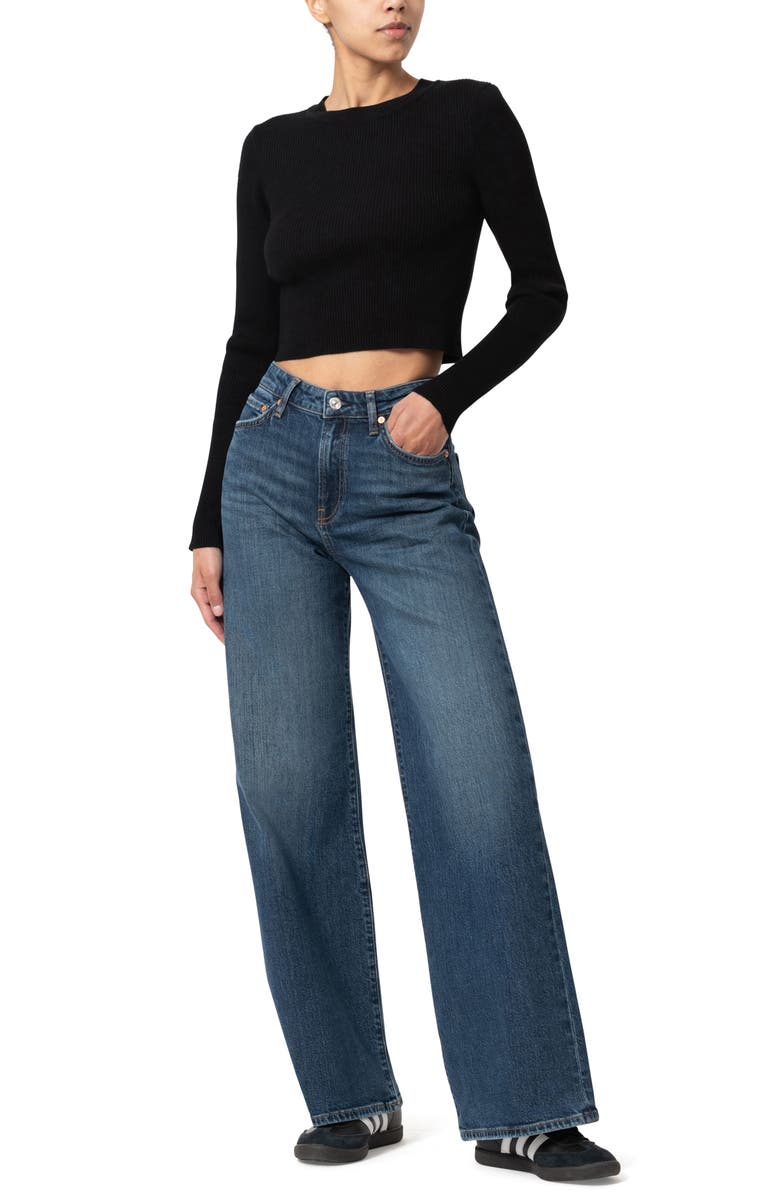 Mavi Jeans Florida High Waist Wide Leg Jeans, Alternate, color, Midnight Classic Blue