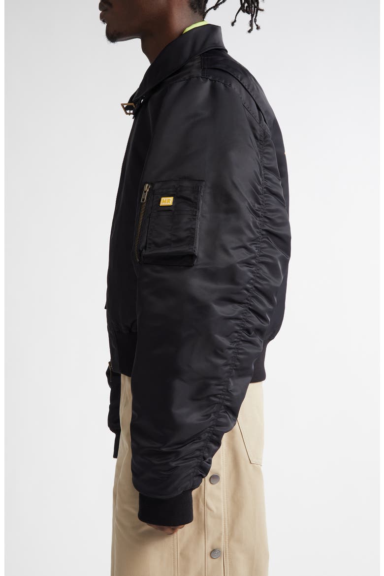 Shrunken Bomber Jacket, Alternate, color, BLACK BLACK