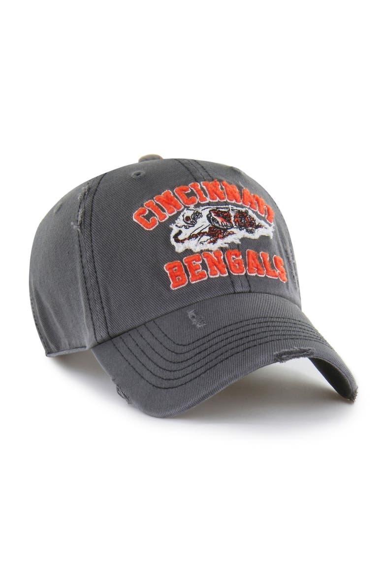 Men's '47  Charcoal Cincinnati Bengals Seymoore Clean Up Adjustable Hat, Alternate, color, Charcoal