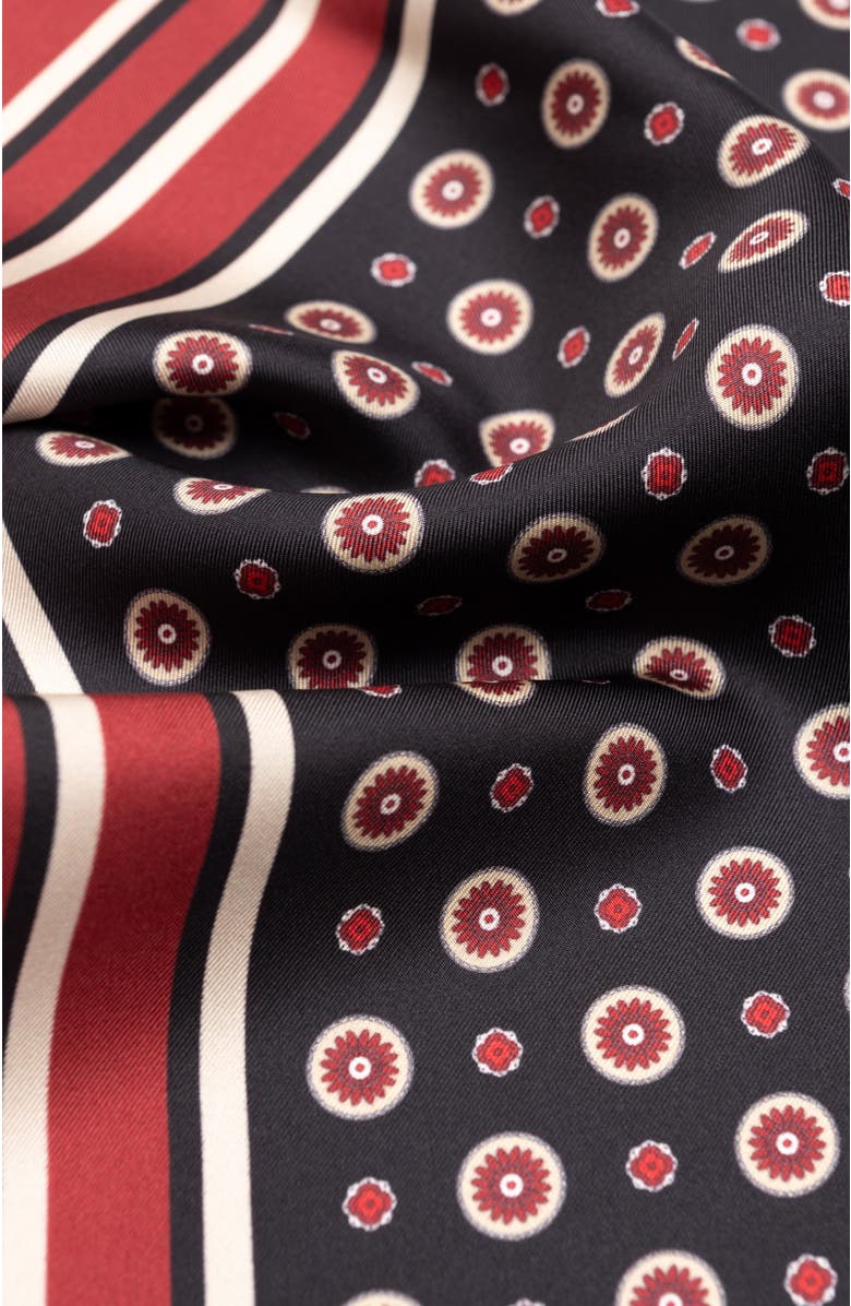 Elizabetta Pantera - Silk Pocket Square for Men, Alternate, color, Black And Burgundy