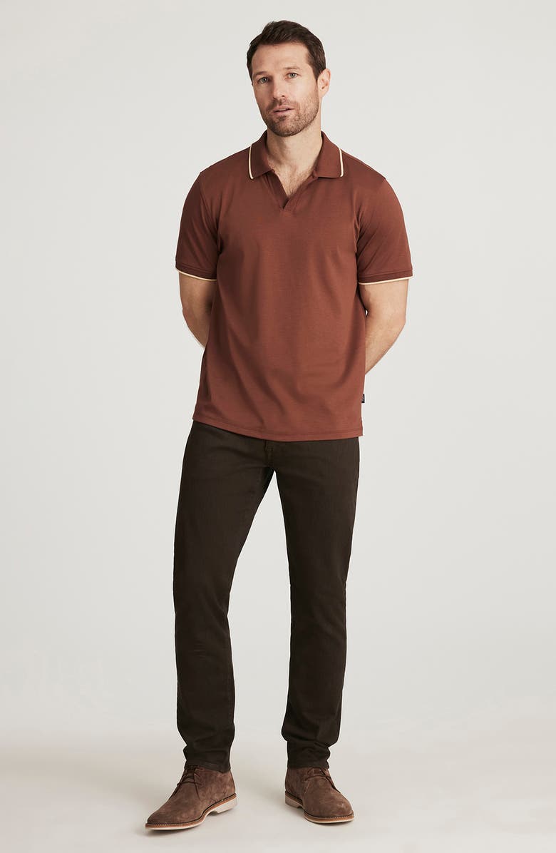 34 Heritage Riviera Tipped Pima Cotton Polo, Alternate, color, Cappuccino