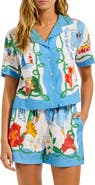 Seafolly Crop Linen Blend Button-Up Cover-Up Shirt