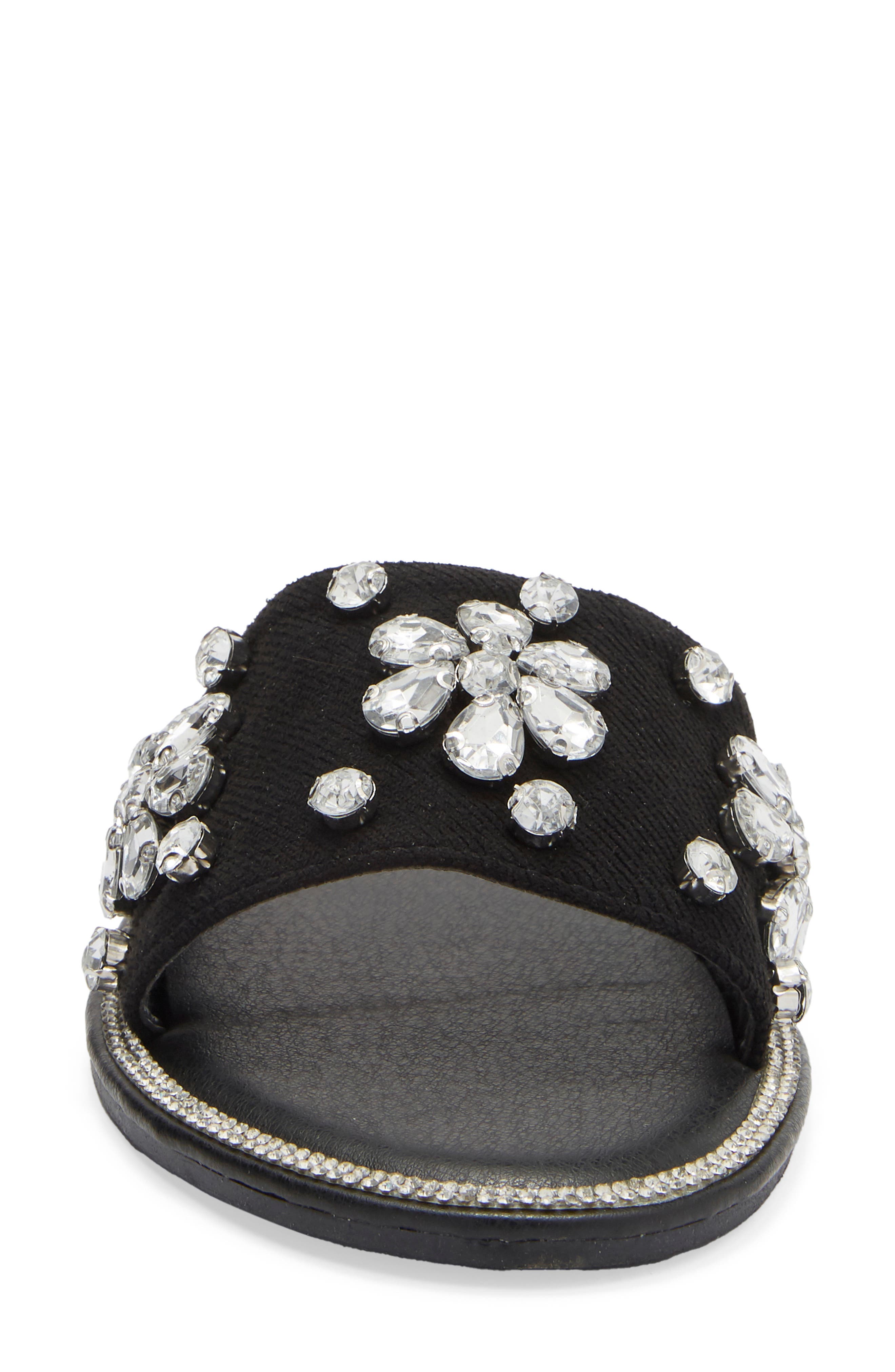 TOP MODA Paz Slide Sandal, Alternate, color, Black Denim