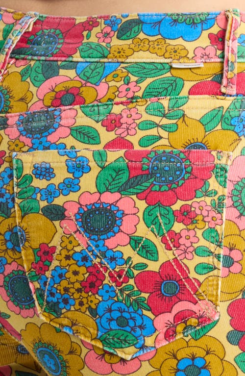 Mother High Waisted Weekender Skimp Jeans In Track And Flower Fields In Multi