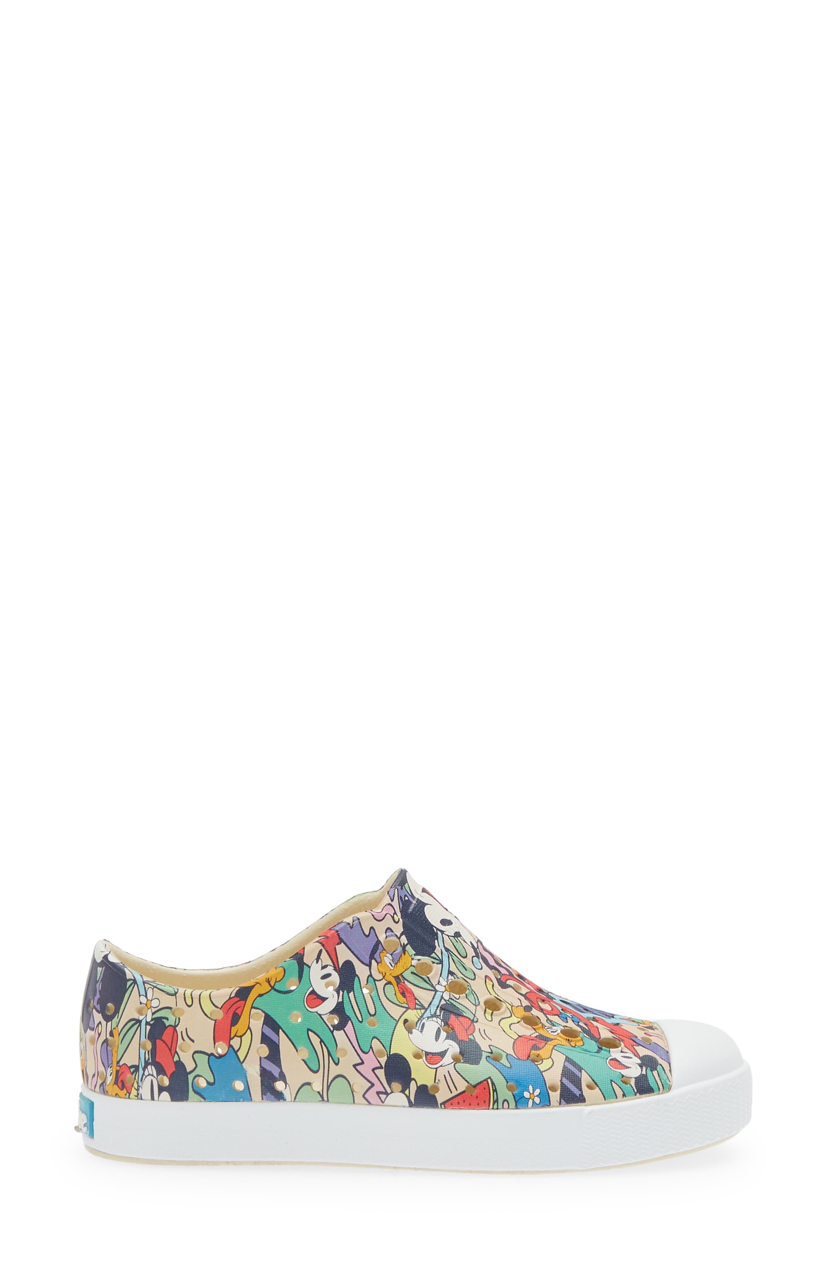 x Disney Kids' Jefferson Print Slip-On Sneaker, Alternate, color, BNWHT/ SHLWHT/ TROPMICKEYAOP