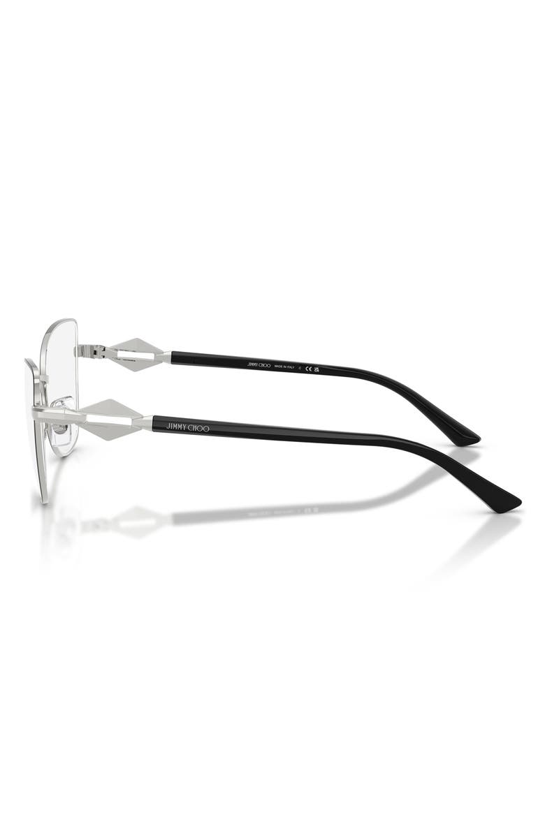 Jimmy Choo 55mm Cat Eye Optical Glasses, Alternate, color, Silver/ Black / Demo Lens
