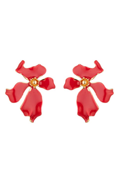 Olivia Enamel Flower Earrings