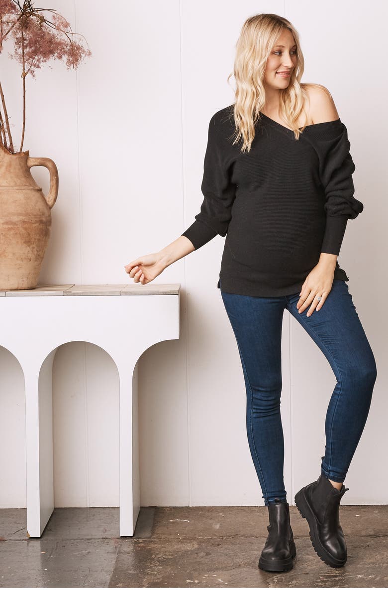 Angel Maternity Maternity Denim Leggings, Alternate, color, 