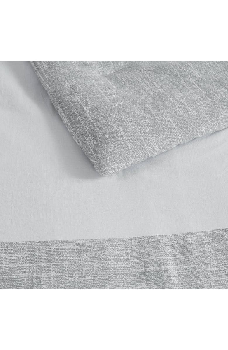 POPPY AND FRITZ Connery Stripe Cotton Weave Twin Duvet Cover & Shams Set, Alternate, color, Grey