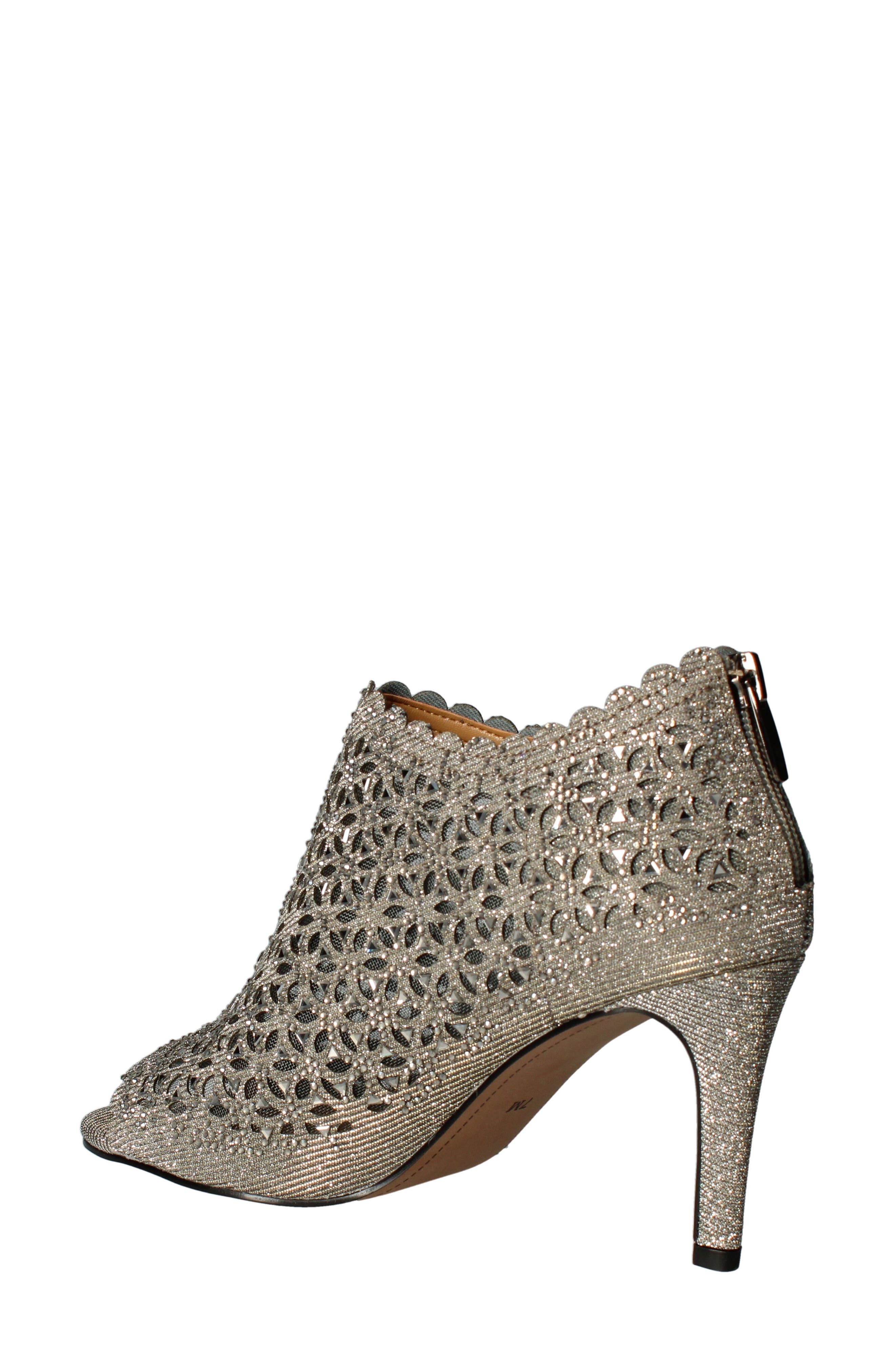 J.Renée Radita Open Toe Bootie, Alternate, color, PEWTER