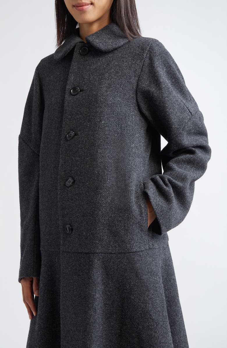 Comme des Garçons Comme des Garçons Long Sleeve Wool Tweed Coat Dress, Alternate, color, Charcoal