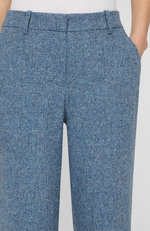 Lafayette 148 New York Gates Donegal Tweed Straight Leg Pants In Blue