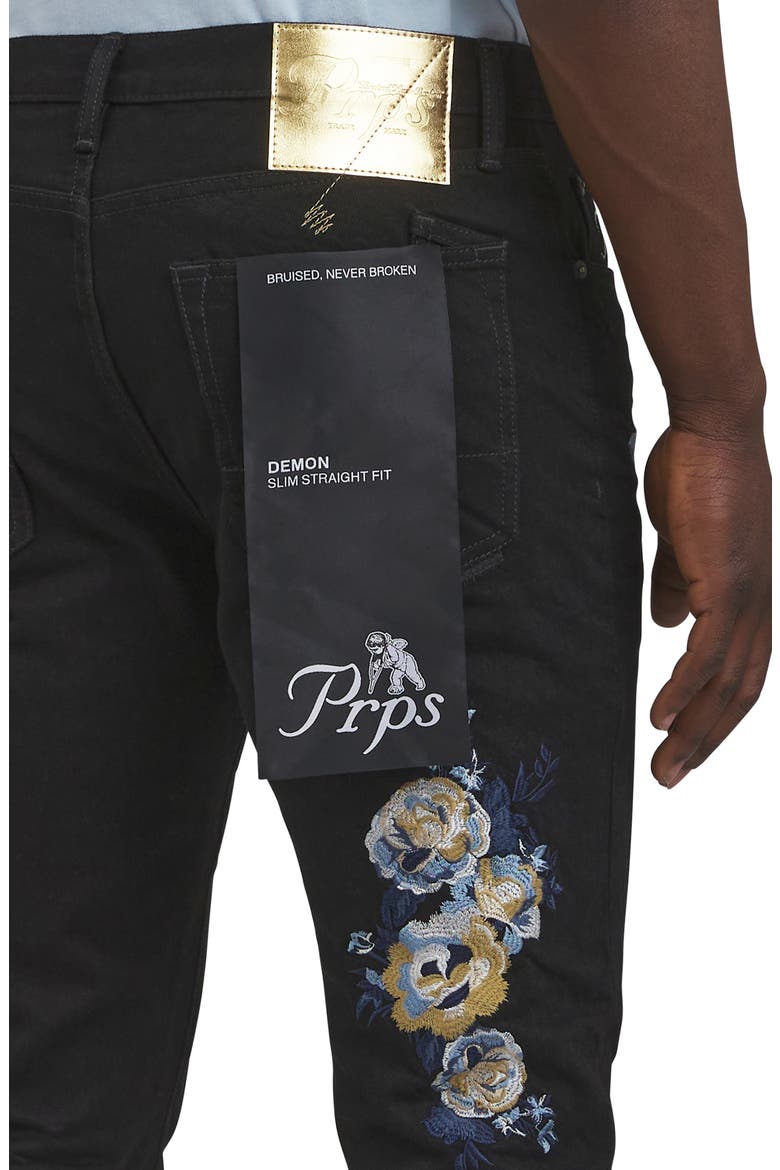 Peony Skinny Jeans, Alternate, color, BLACK