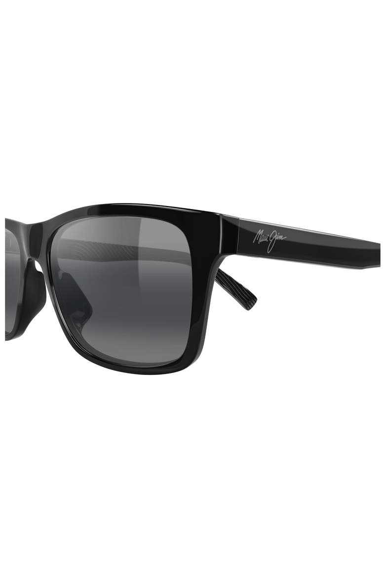 57mm PolarizedPlus2® Rectangular Sunglasses, Alternate, color, BLACK