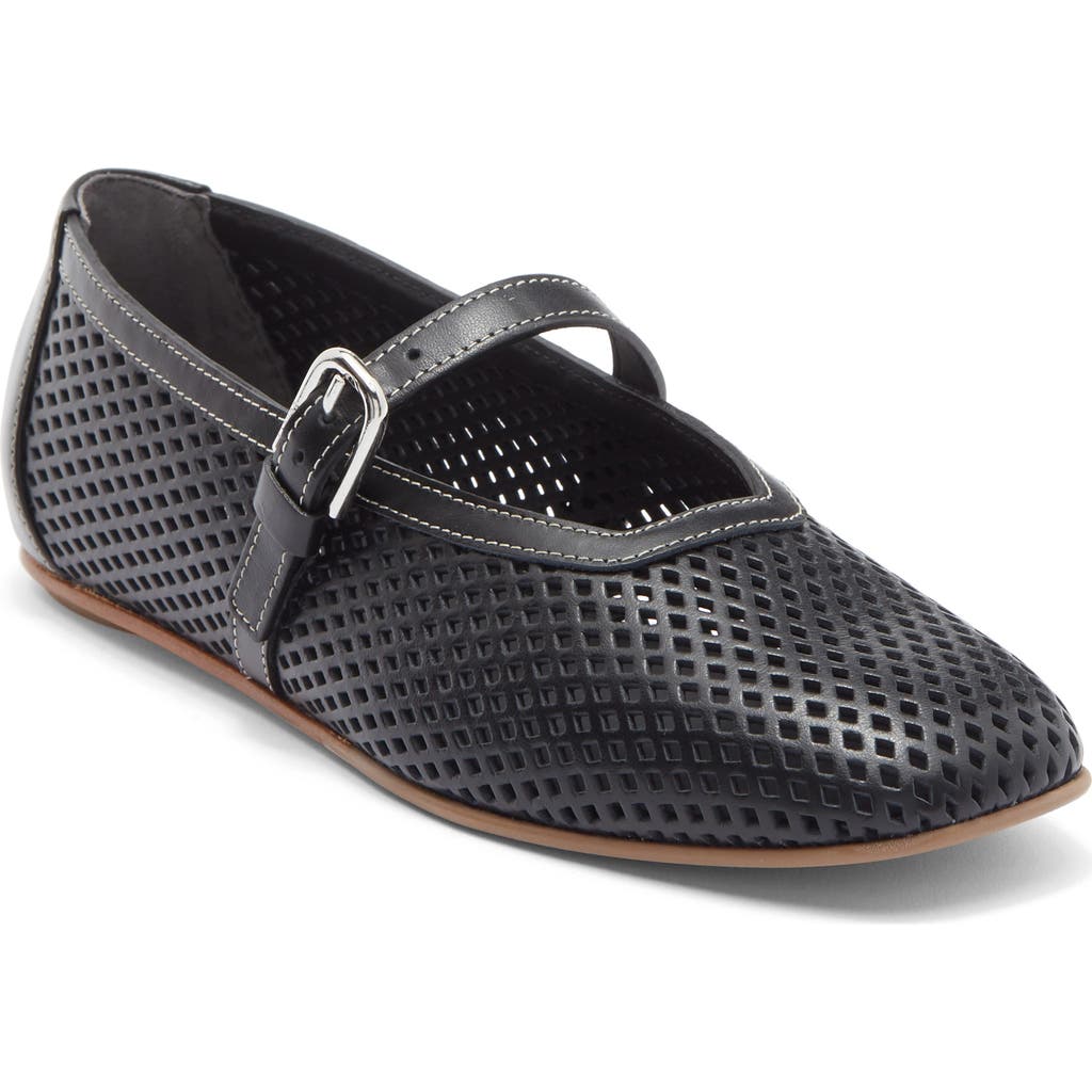 Labucq Lido Laser-cut Mary Jane Flat In Black
