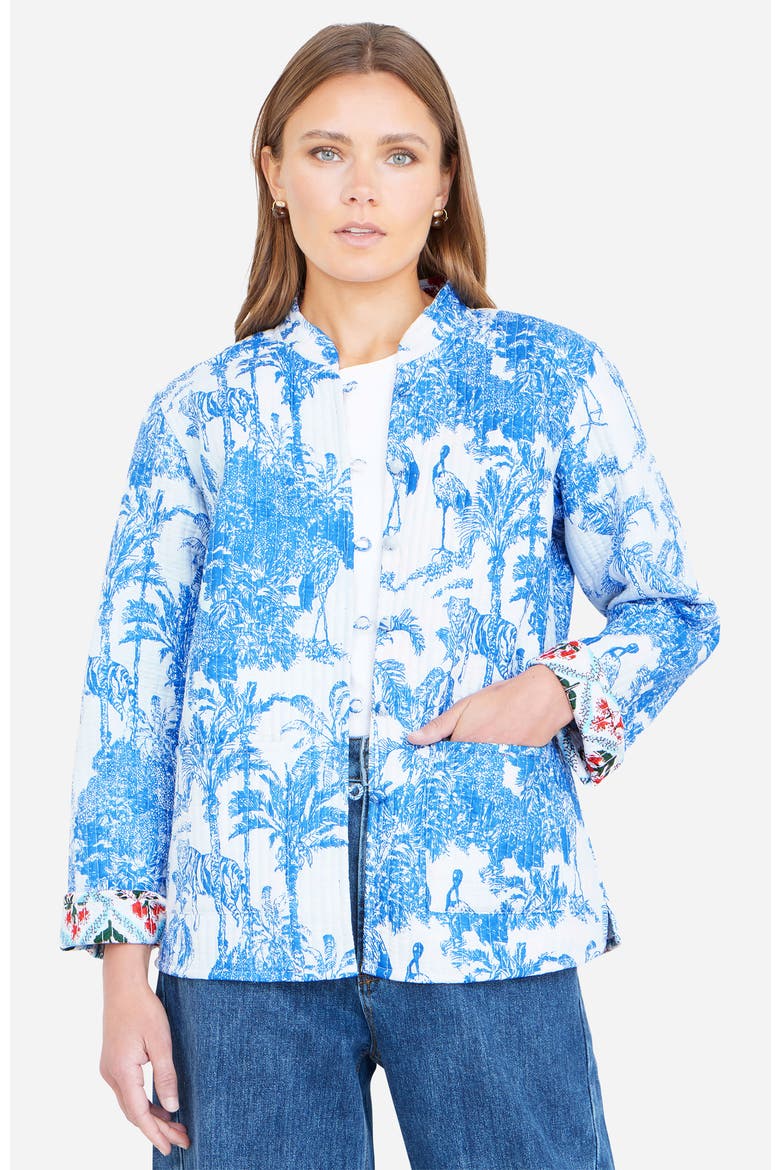 Palm Reversible Cotton Quilted Jacket, Alternate, color, Blue