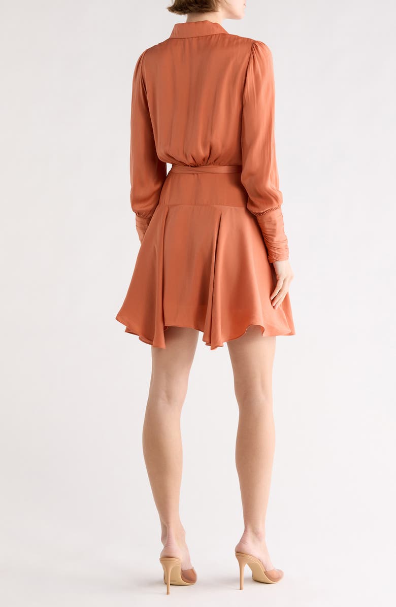 Tart Glenna Long Sleeve Faux Wrap Minidress, Alternate, color, Copper Coin