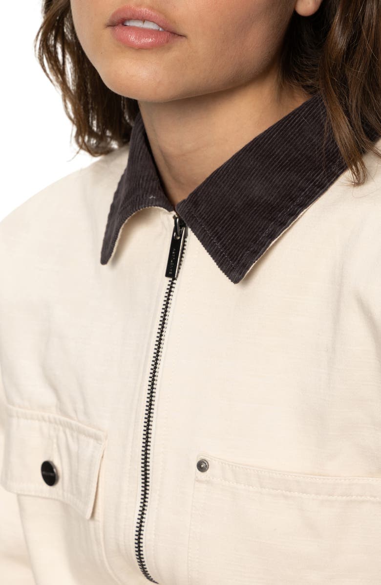 Sanctuary Corduroy Collar Cotton Barn Jacket, Alternate, color, Light Oat