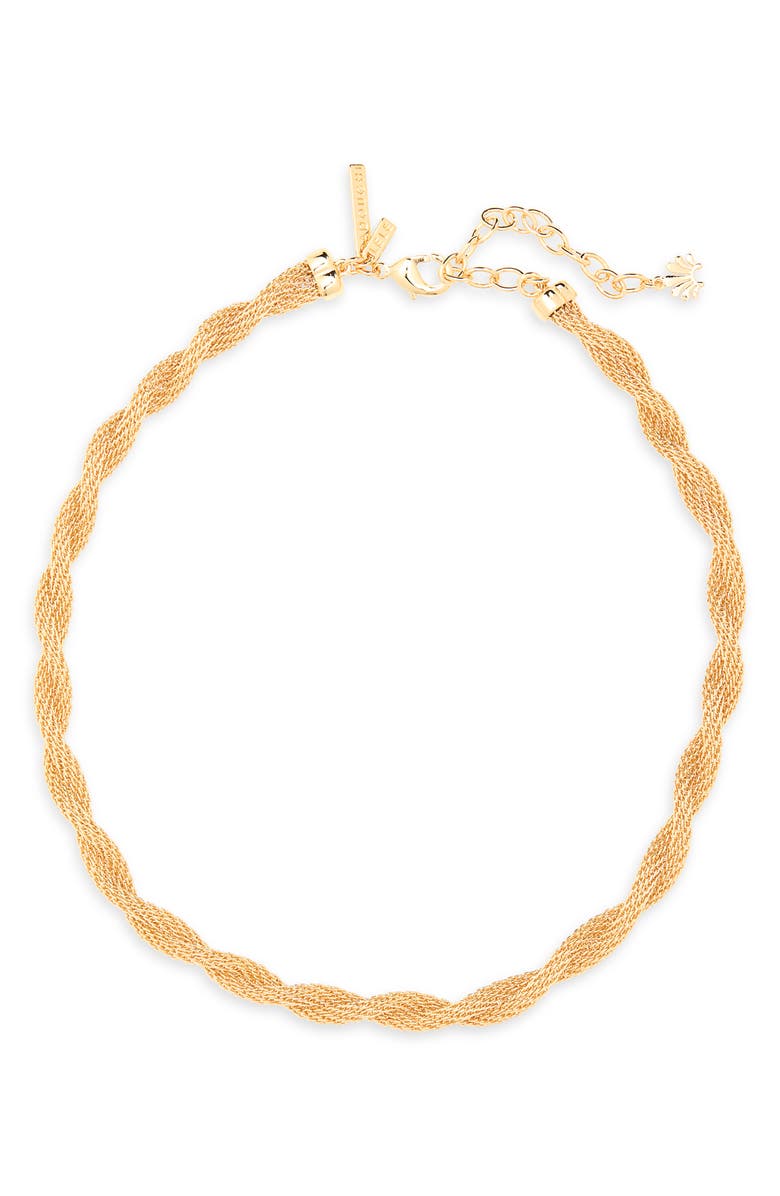 Lele Sadoughi Serpentine Mesh Necklace, Main, color, Gold