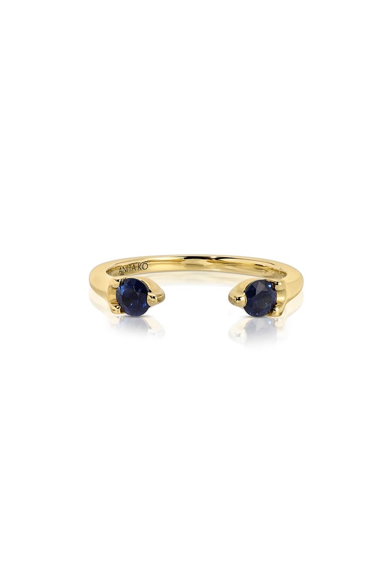 18k Gold Sapphire Open Band Ring, Main, color, 18K YELLOW GOLD
