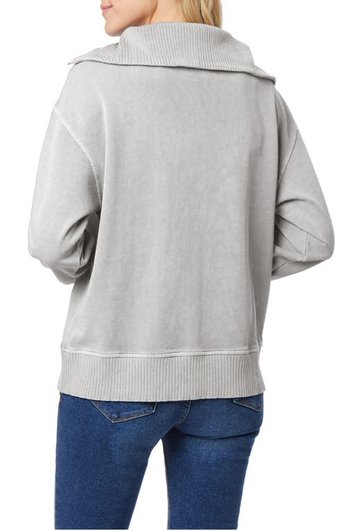 C&c California C & C California Hailey Sun Washed Fleece Zip Pullover In Silver Grey