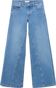 MANGO TEEN Low Rise Wide Leg Jeans