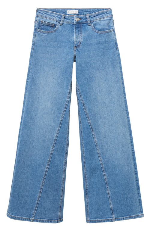 Mango Teen Low Rise Wide Leg Jeans In Blue