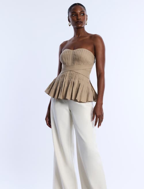 Bcbg Stretch Linen Top In Neutral