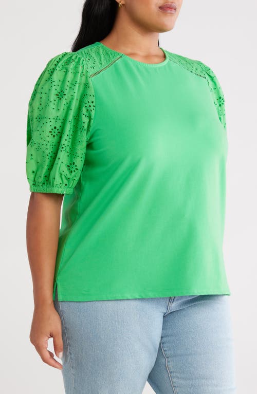 Caslonr Caslon(r) Eyelet Embroidered Puff Sleeve Top
