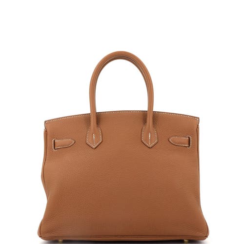 Pre-owned Hermes  Hermes Birkin Handbag Brown Togo With Gold Hardware 30 In Gold