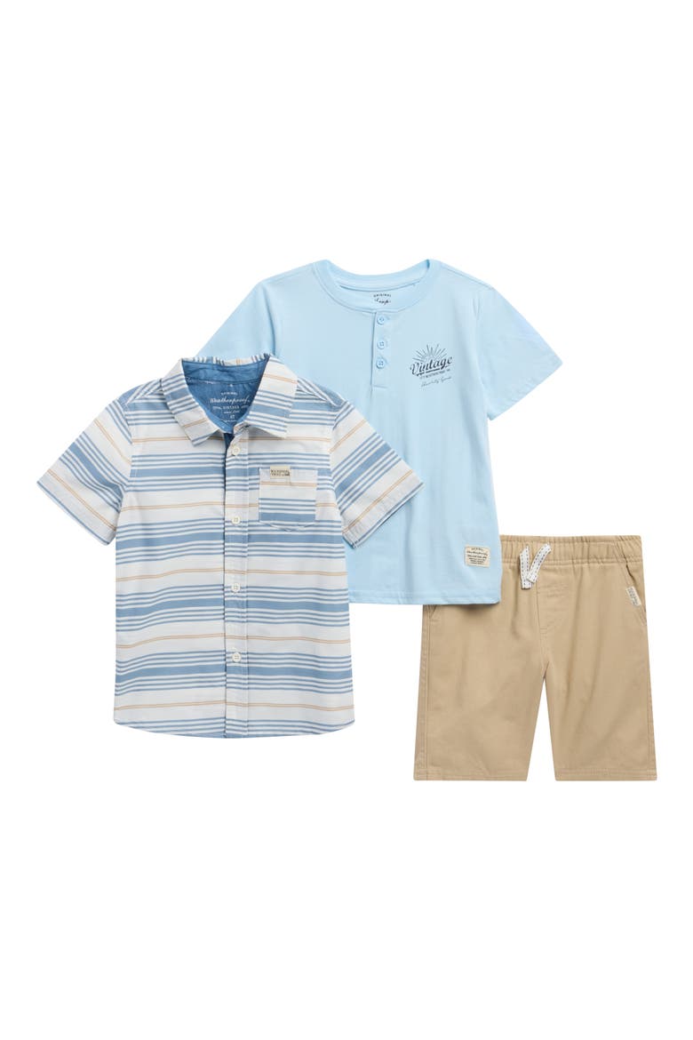 Shirt & Shorts Three-Piece Set, Main, color, HUMUS