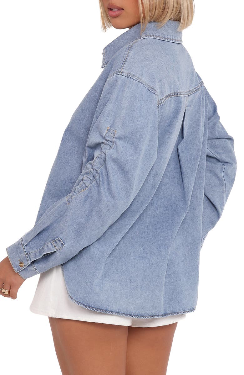 Petal & Pup Antonella Denim Button-Up Shirt, Alternate, color, Denim Blue