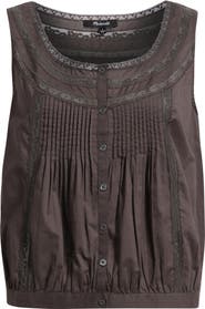 Madewell Lace Inset Pintuck Sleeveless Top