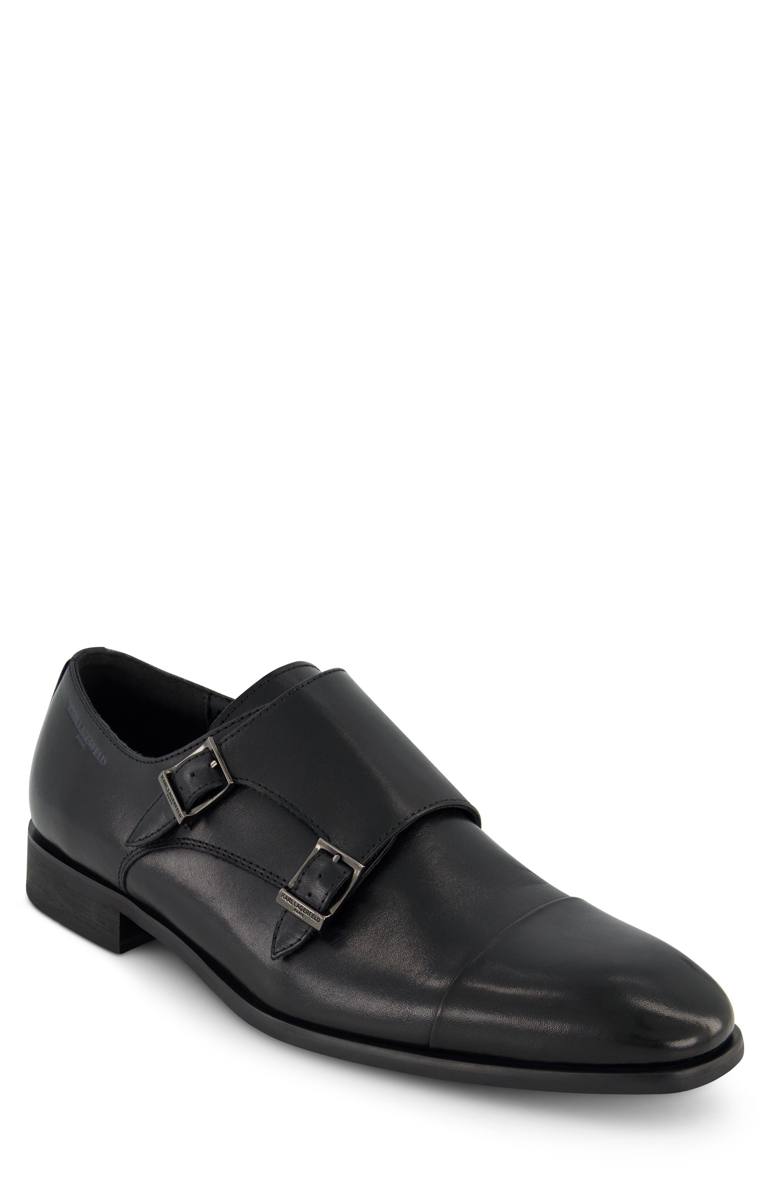 KARL LAGERFELD PARIS Cap Toe Double Monk Strap Shoe, Main, color, 