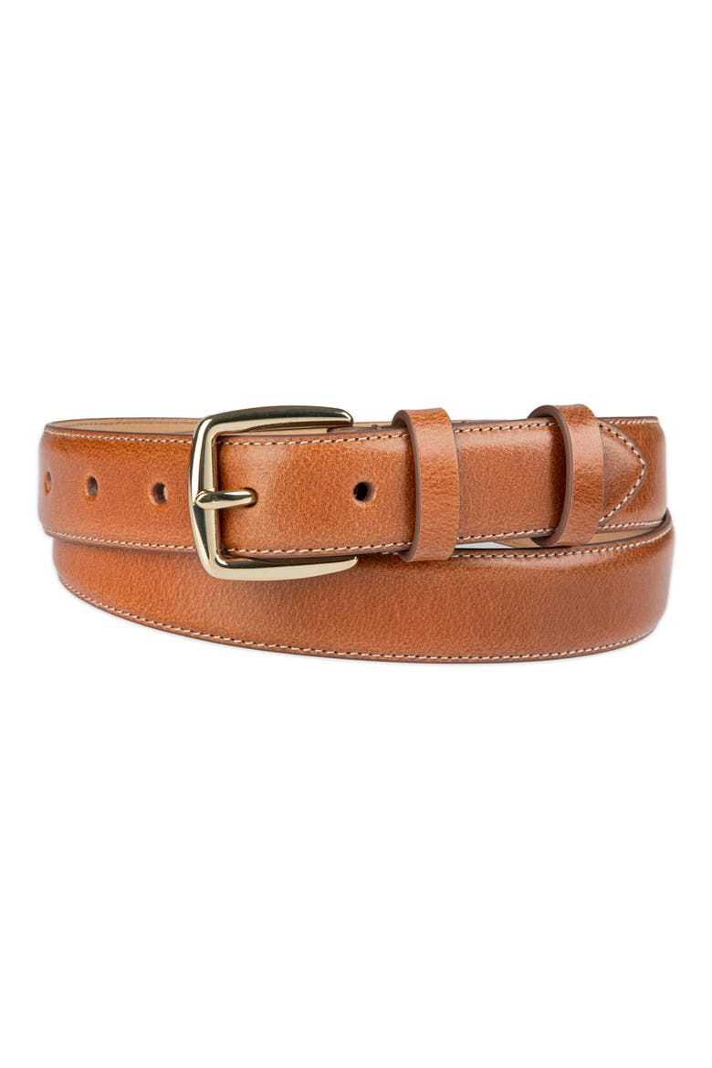 Feather Edge Leather Belt, Alternate, color, TAN