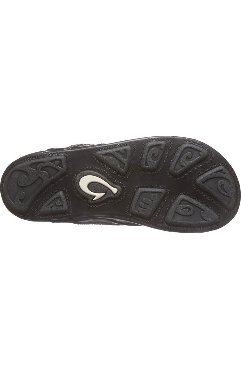 OluKai Mea Ola Flip Flop, Alternate, color, Black/ Black Leather