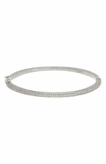 Pavé Cubic Zirconia Hinged Bangle