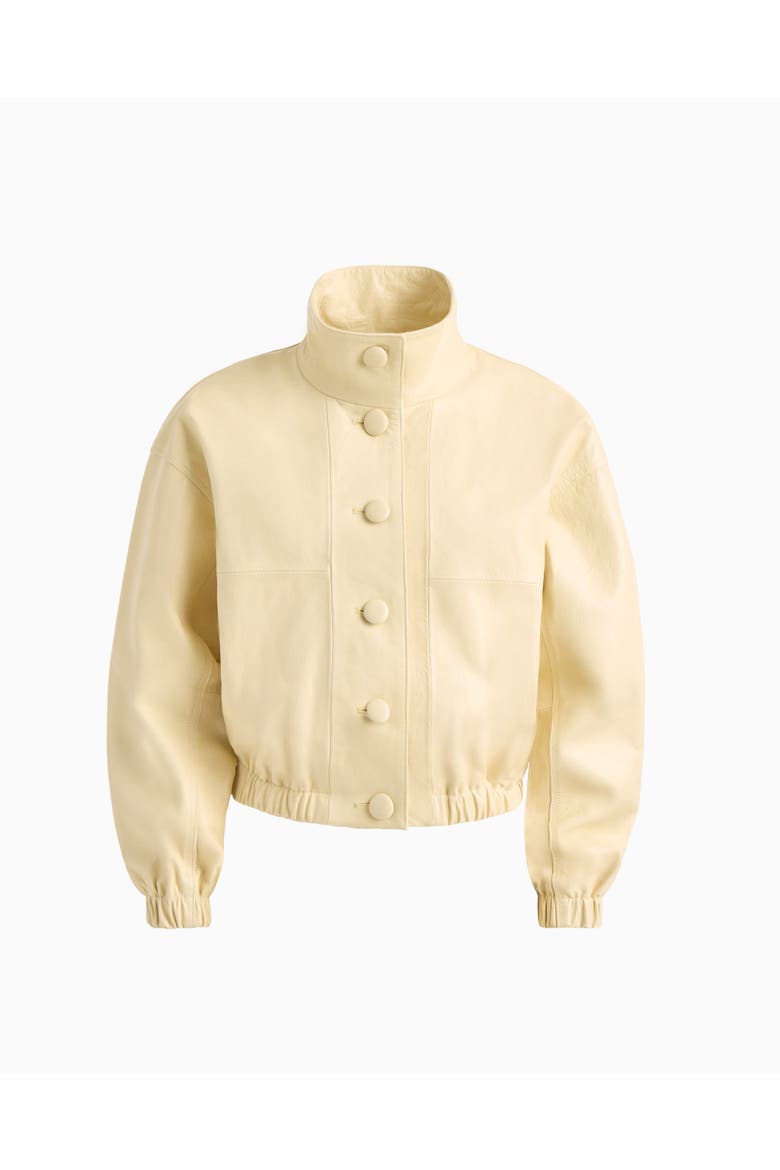Kate leather bomber, Alternate, color, Butter Yellow