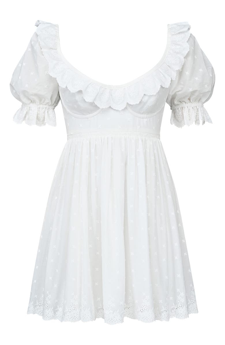 HOUSE OF CB Maisie Broderie Anglaise Cotton Babydoll Minidress, Alternate, color,