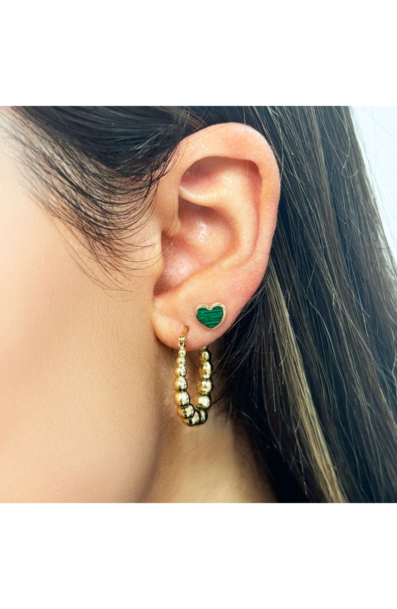 The Lovery Fine Jewelry Graduating Bead Hoop Earrings, Alternate, color, 