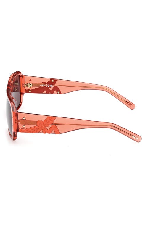 Mcm 55mm Polarized Navigator Sunglasses In Shiny Orange/brown