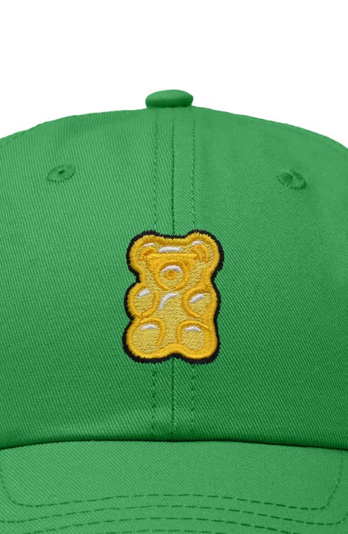 Dalix Yellow Gummy Embroidered Dad Cap In Kelly Green