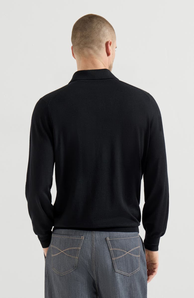 Brunello Cucinelli Polo-style sweater, Alternate, color, Black