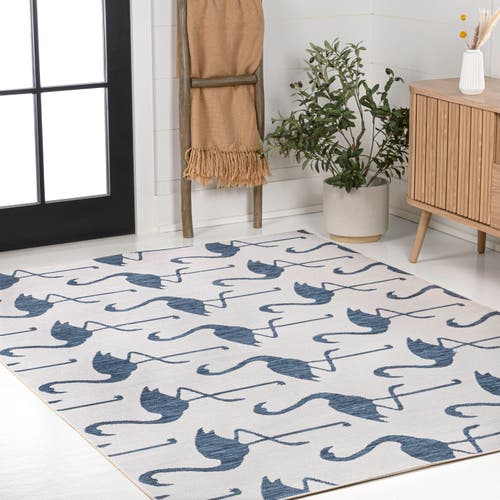 Jonathan Y Liana Casual Coastal Flamingos Two-tone Indoor/outdoor Area Rug